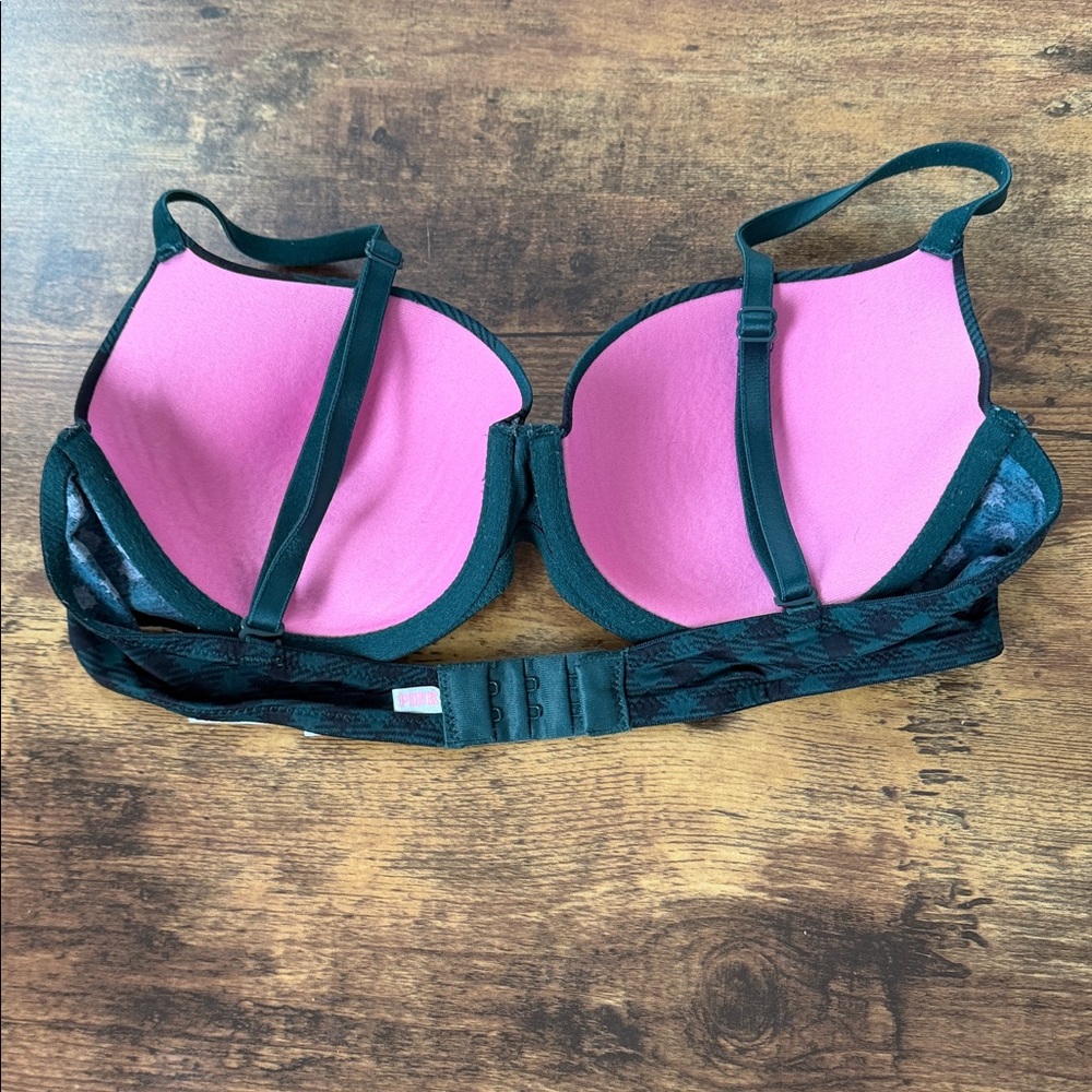 Victoria's Secret Black and Teal Checkered Bra - Picture 2 of 5